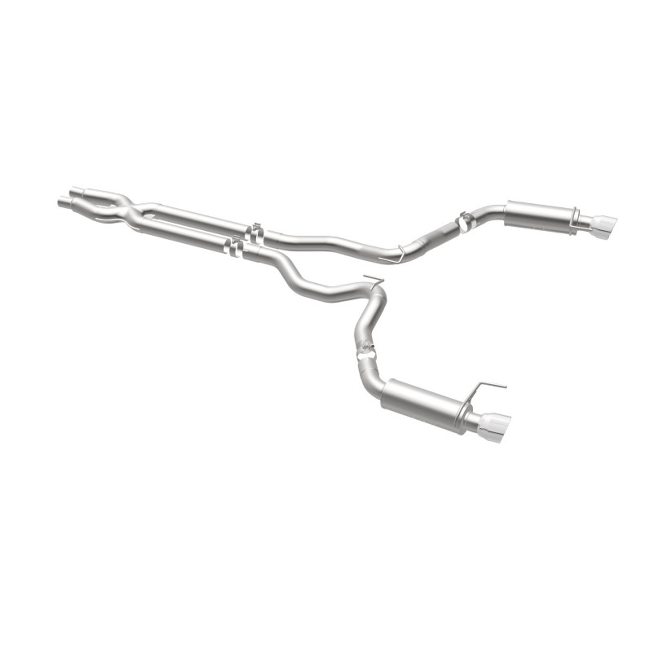 MagnaFlow Cat Back, SS, 3in, Competition, Dual Split Polished 4.5in Tips 2015 Ford Mustang GT V8 5.0 - 19101