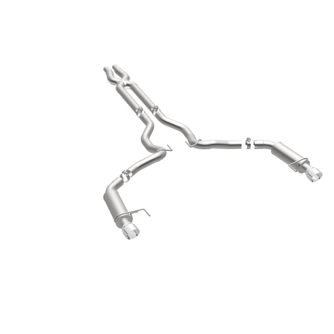 MagnaFlow Cat Back, SS, 3in, Competition, Dual Split Polished 4.5in Tips 2015 Ford Mustang GT V8 5.0 - 19101