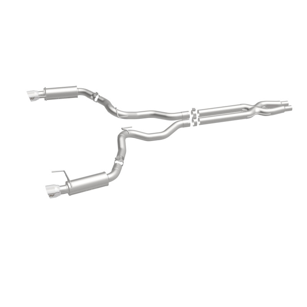 MagnaFlow Cat Back, SS, 3in, Competition, Dual Split Polished 4.5in Tips 2015 Ford Mustang GT V8 5.0 - 19101