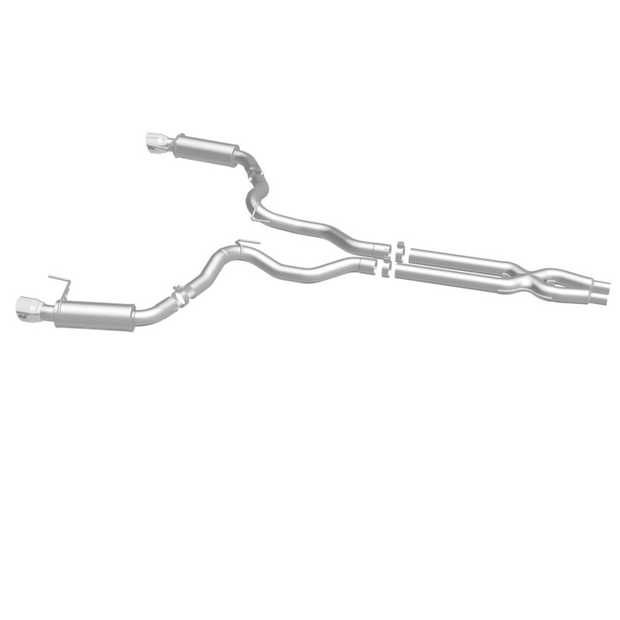 MagnaFlow Cat Back, SS, 3in, Competition, Dual Split Polished 4.5in Tips 2015 Ford Mustang GT V8 5.0 - 19101
