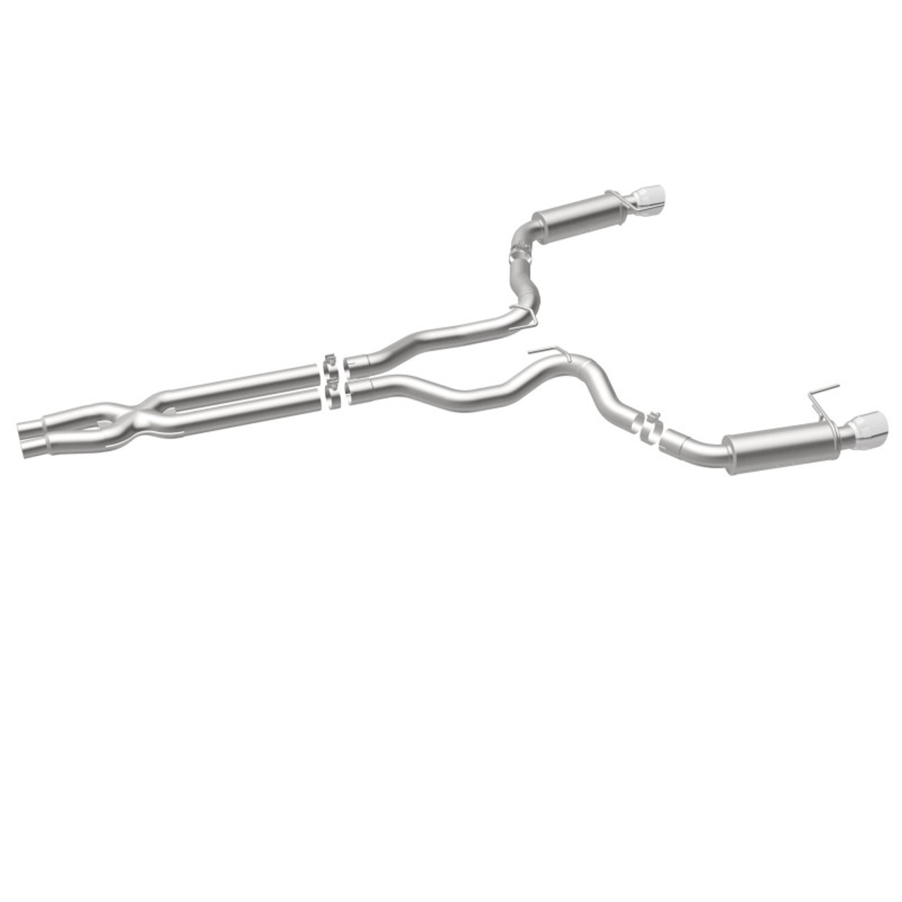 MagnaFlow Cat Back, SS, 3in, Competition, Dual Split Polished 4.5in Tips 2015 Ford Mustang GT V8 5.0 - 19101