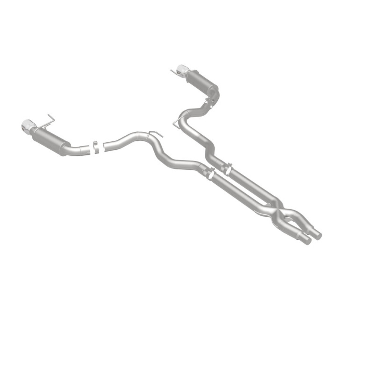 MagnaFlow Cat Back, SS, 3in, Competition, Dual Split Polished 4.5in Tips 2015 Ford Mustang GT V8 5.0 - 19101