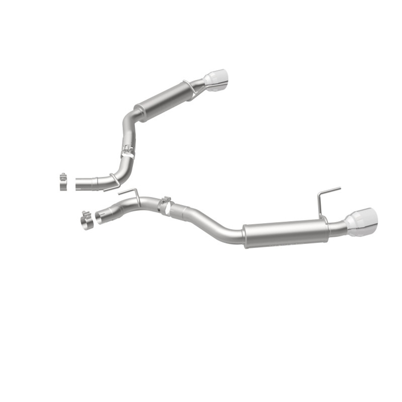 MagnaFlow Axle Back, SS, 2.5in, Competition, Dual Split Polish 4.5in Tip 2015 Ford Mustang Ecoboost - 19179