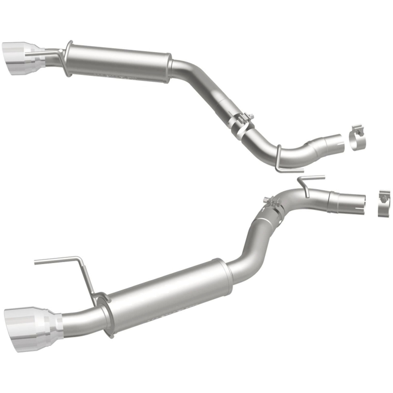 MagnaFlow Axle Back, SS, 2.5in, Competition, Dual Split Polish 4.5in Tip 2015 Ford Mustang Ecoboost - 19179