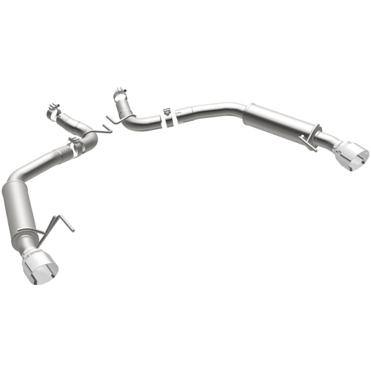 MagnaFlow Axle Back, SS, 2.5in, Competition, Dual Split Polish 4.5in Tip 2015 Ford Mustang Ecoboost - 19179