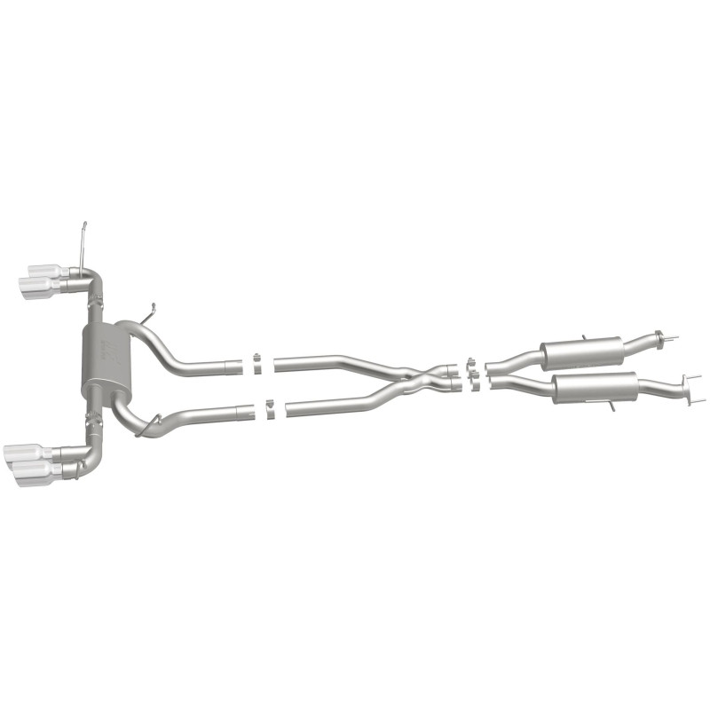 MagnaFlow Cat Back, SS, 2.5in, Quad Split Polish 4in tip 14-15 Jeep Grand Cherokee 3.6L/5.7L V6/V8 - 19193