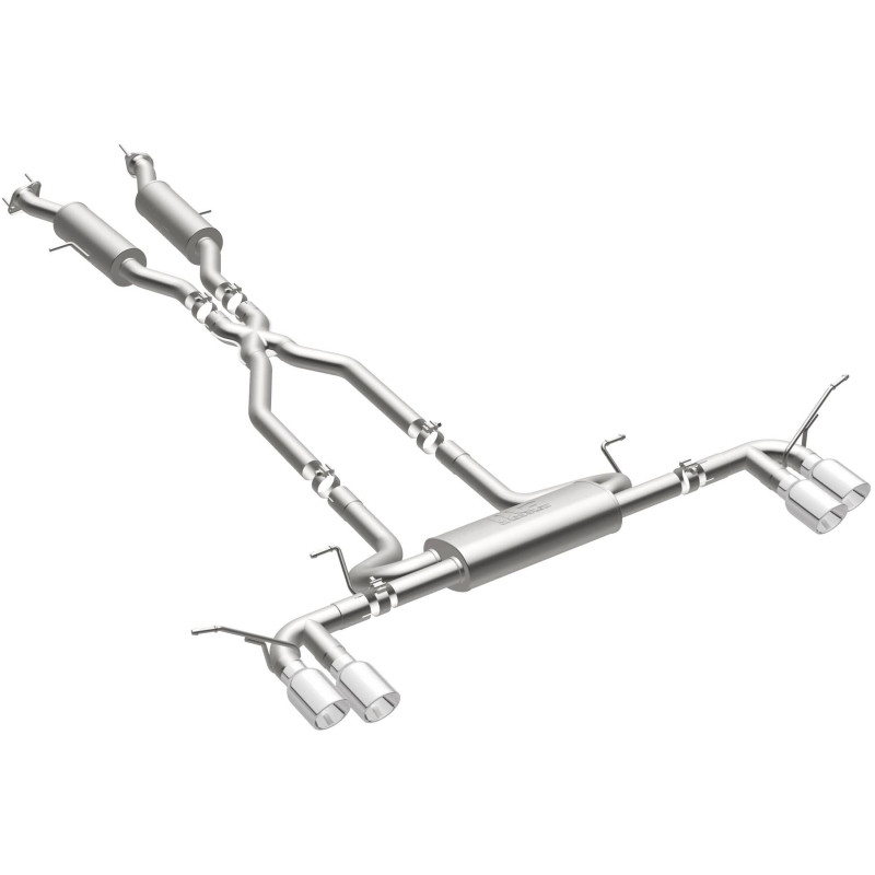 MagnaFlow Cat Back, SS, 2.5in, Quad Split Polish 4in tip 14-15 Jeep Grand Cherokee 3.6L/5.7L V6/V8 - 19193