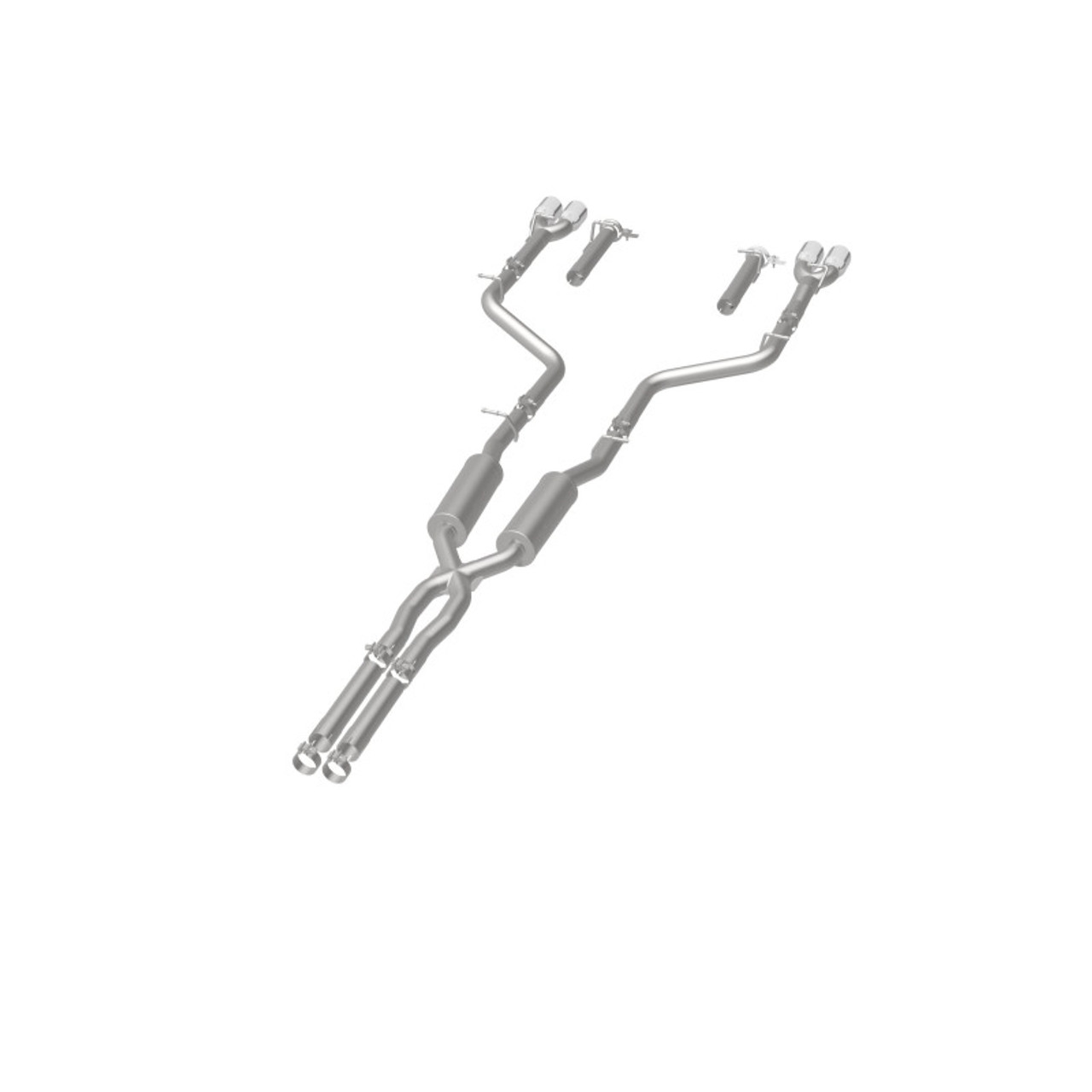 MagnaFlow Cat-Back, SS, 2.5in, Quad Split Rear 3.5in Tip 2015 Dodge Challenger R/T 5.7L - 19209