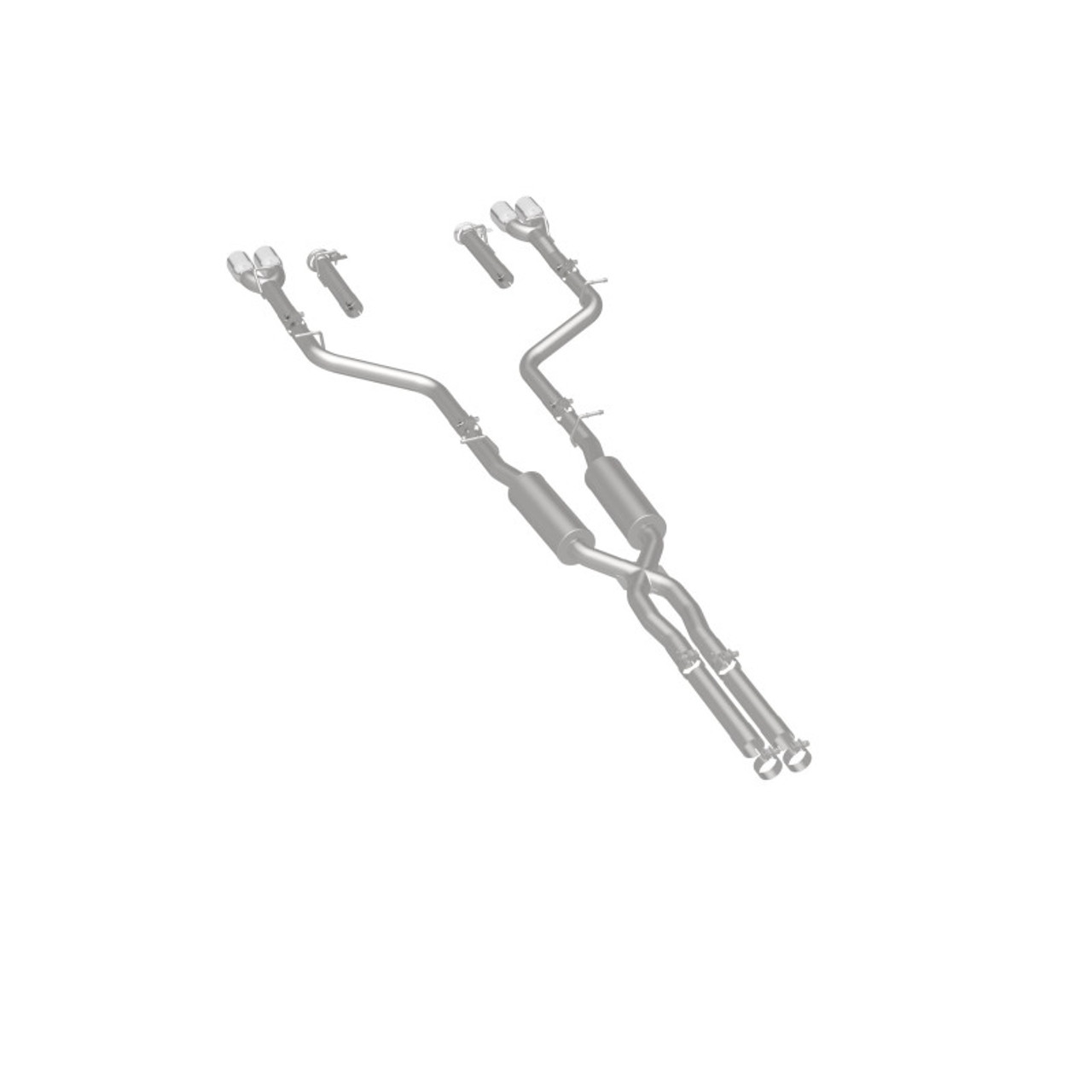 MagnaFlow Cat-Back, SS, 2.5in, Quad Split Rear 3.5in Tip 2015 Dodge Challenger R/T 5.7L - 19209