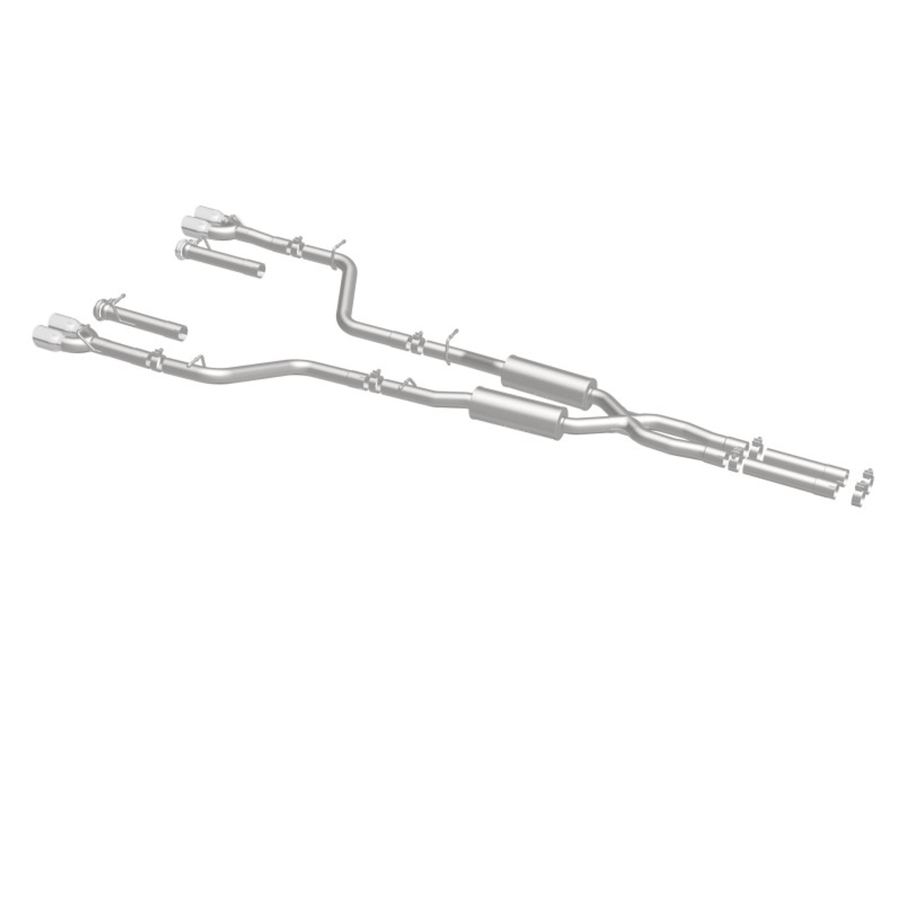 MagnaFlow Cat-Back, SS, 2.5in, Quad Split Rear 3.5in Tip 2015 Dodge Challenger R/T 5.7L - 19209