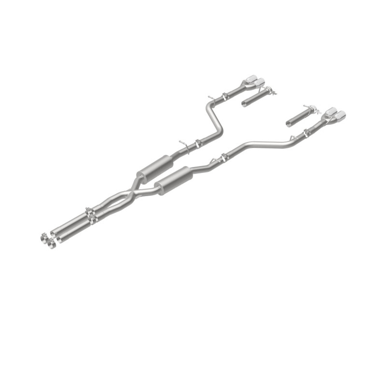 MagnaFlow Cat-Back, SS, 2.5in, Quad Split Rear 3.5in Tip 2015 Dodge Challenger R/T 5.7L - 19209
