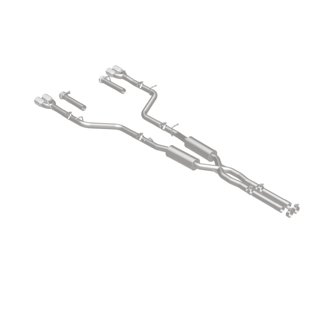 MagnaFlow Cat-Back, SS, 2.5in, Quad Split Rear 3.5in Tip 2015 Dodge Challenger R/T 5.7L - 19209