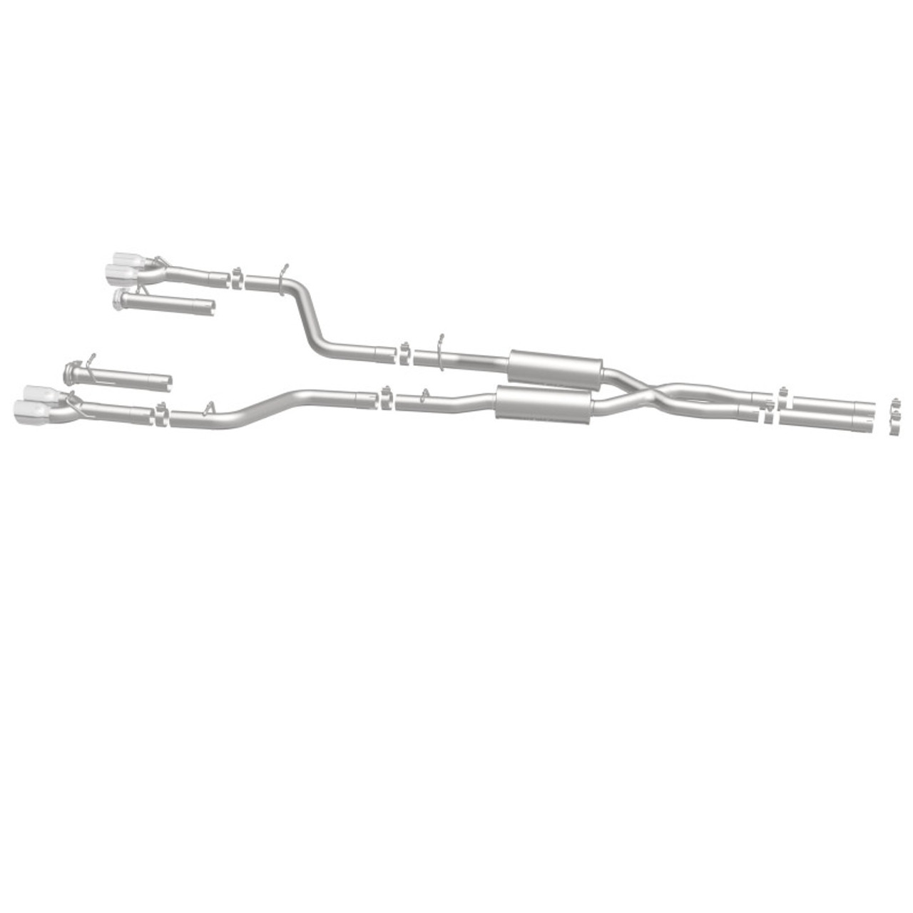 MagnaFlow Cat-Back, SS, 2.5in, Quad Split Rear 3.5in Tip 2015 Dodge Challenger R/T 5.7L - 19209