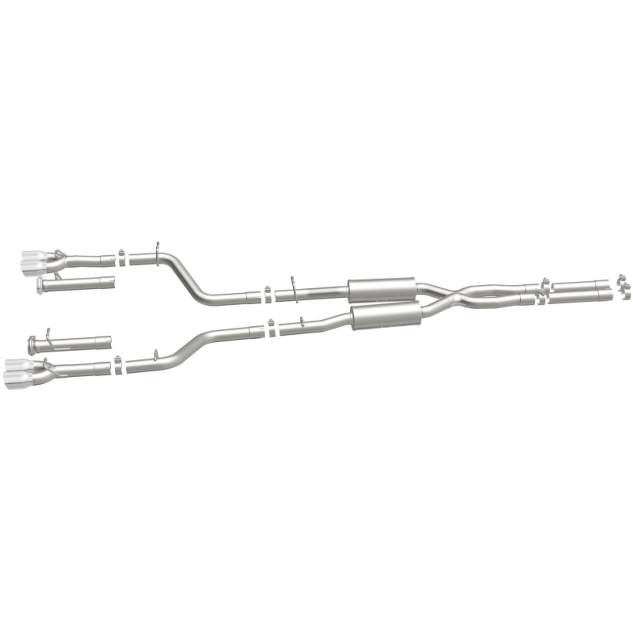 MagnaFlow Cat-Back, SS, 2.5in, Quad Split Rear 3.5in Tip 2015 Dodge Challenger R/T 5.7L - 19209