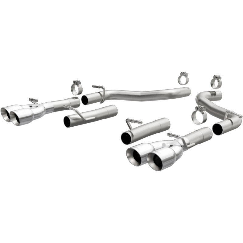 MagnaFlow Axle-Back, SS, 2.5in, Quad Split Rear 3.5in Tip 2015 Dodge Challenger 3.6L V6 - 19218
