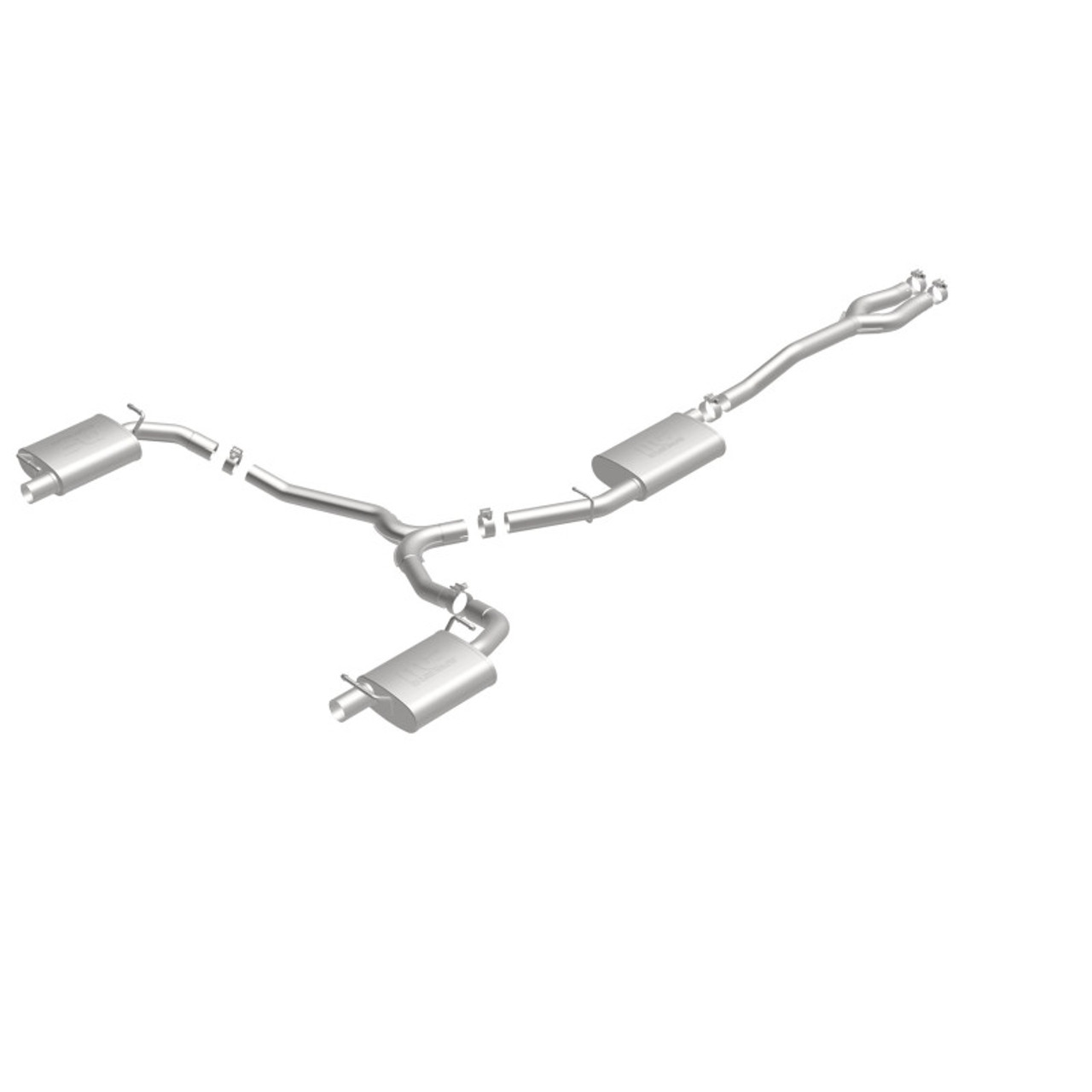 MagnaFlow Cat-Back SS Dual Split Rear Exit 2015 Dodge Charger/Chrysler 300C 3.6L V6 (Uses OEM Tips) - 19225