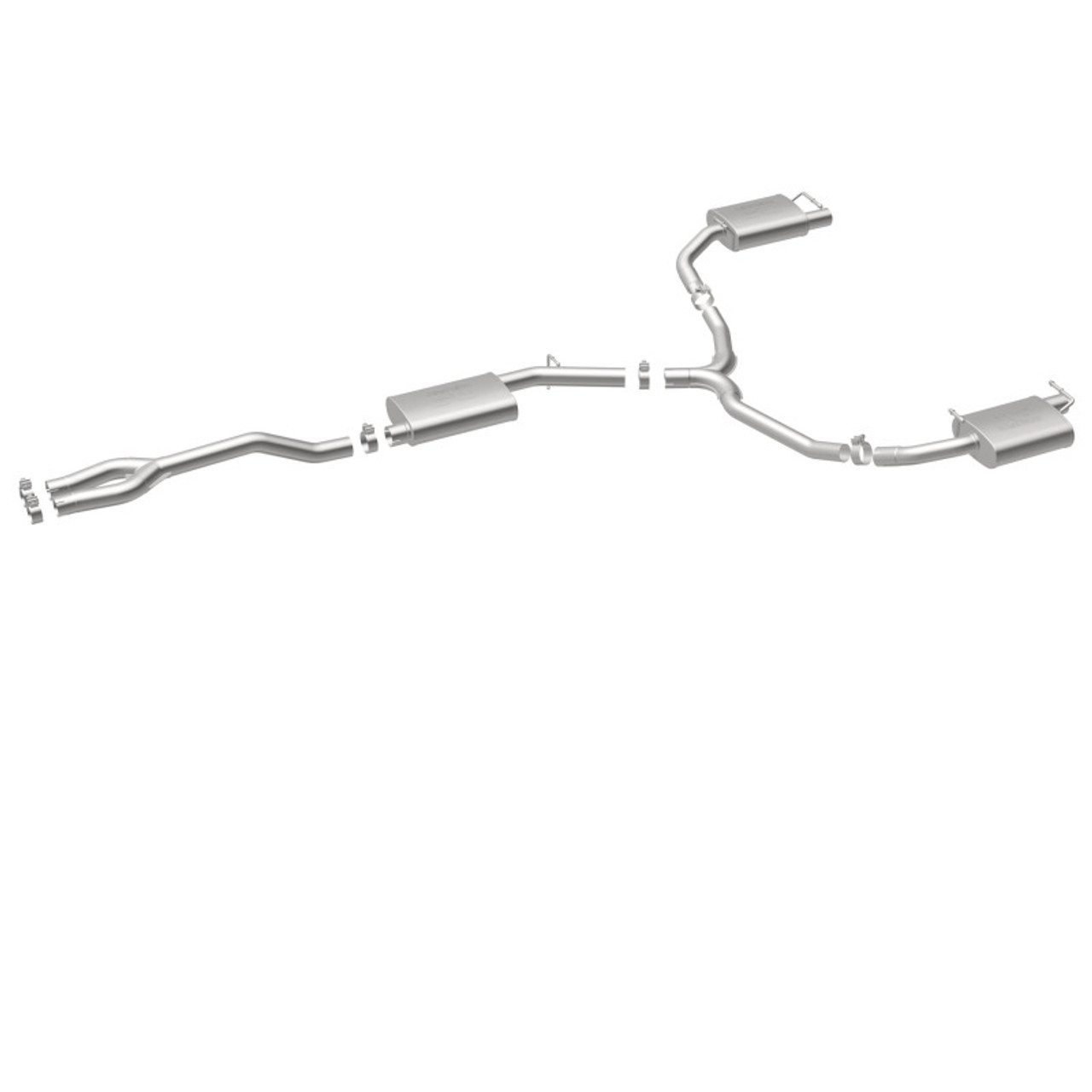 MagnaFlow Cat-Back SS Dual Split Rear Exit 2015 Dodge Charger/Chrysler 300C 3.6L V6 (Uses OEM Tips) - 19225