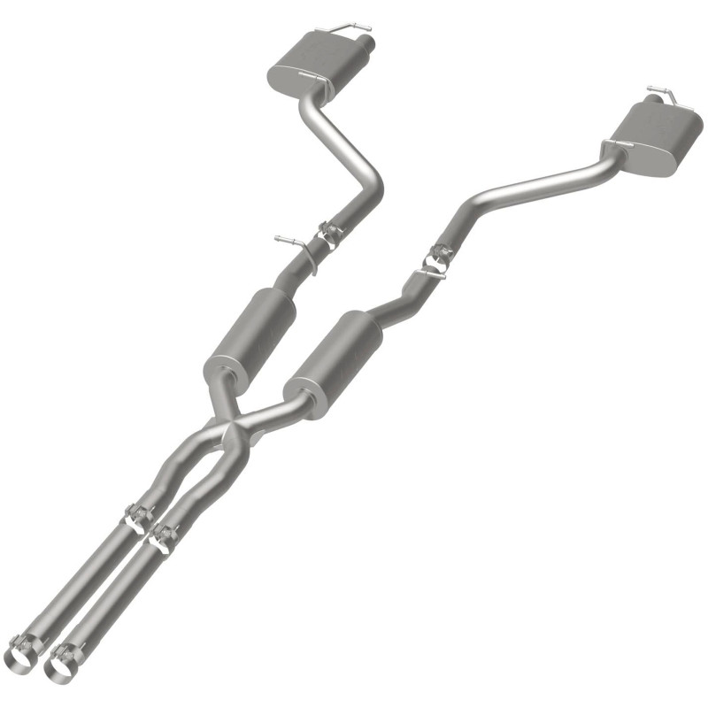 MagnaFlow Cat-Back SS 2.5in Dual Split Rear Exit (OEM Tips) 15-16 Dodge/Chrysler Charger/300 5.7L V8 - 19226