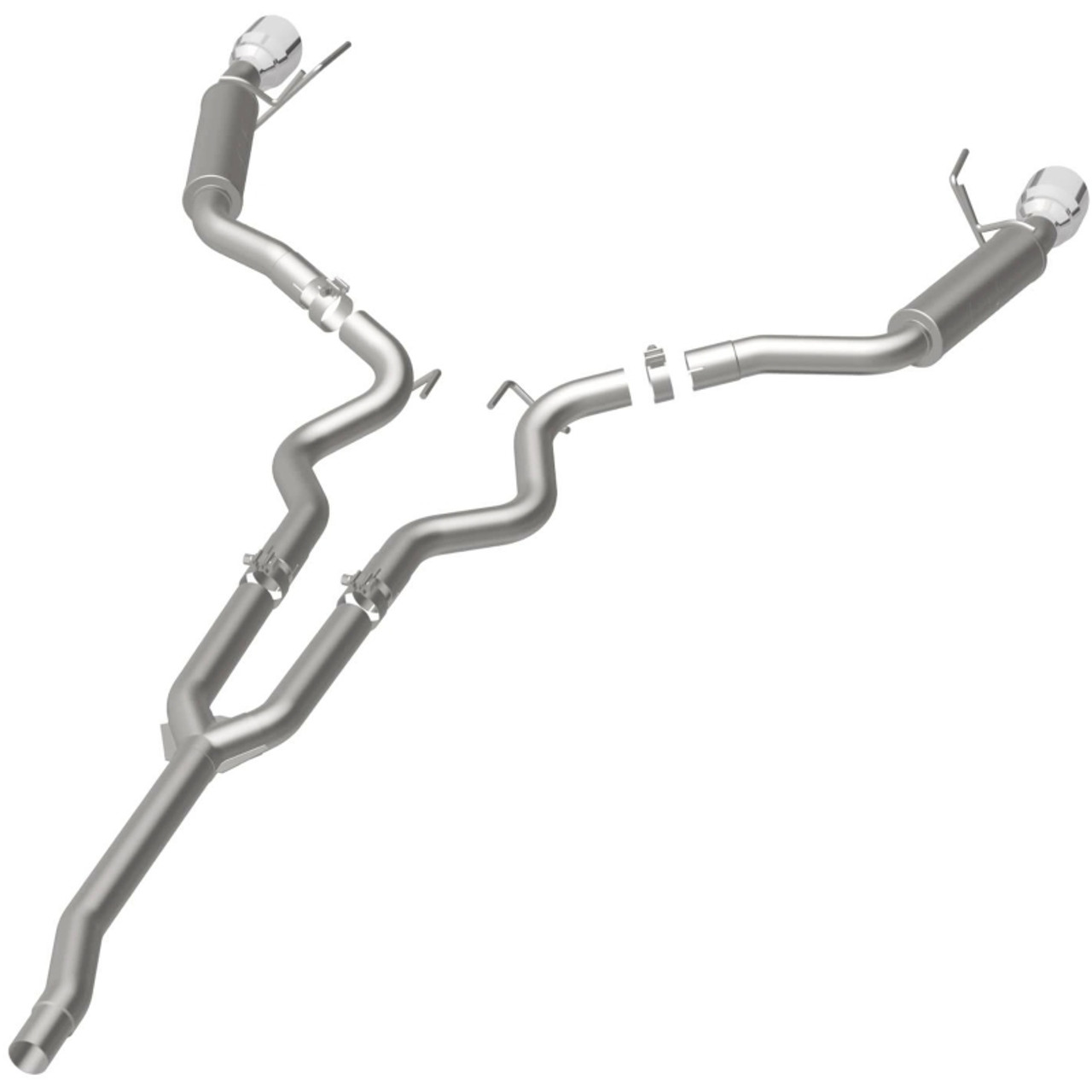 MagnaFlow Cat-Back 15-16 Ford Mustang 2.3L L4 Competition SS 3in Dual Split Rear 4.5in Black Tips - 19256
