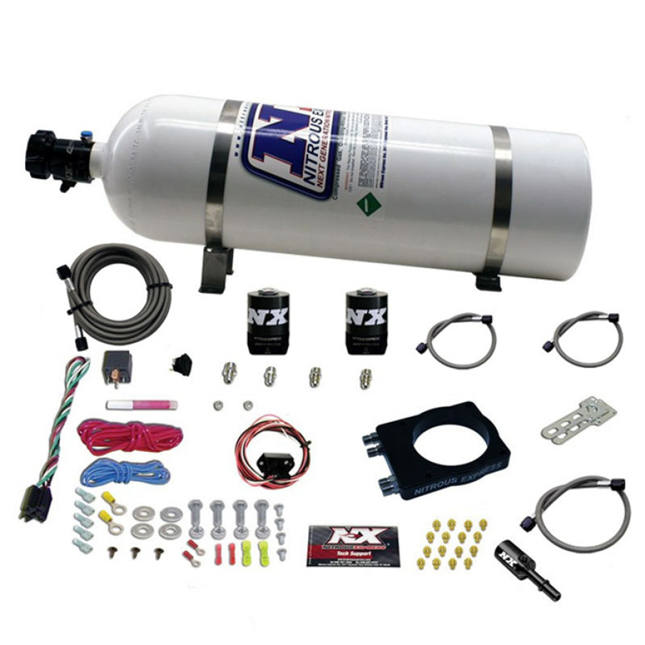 Nitrous Express 90mm Hemi Plate System (50-400hp) w/15lb Bottle - 20990-15