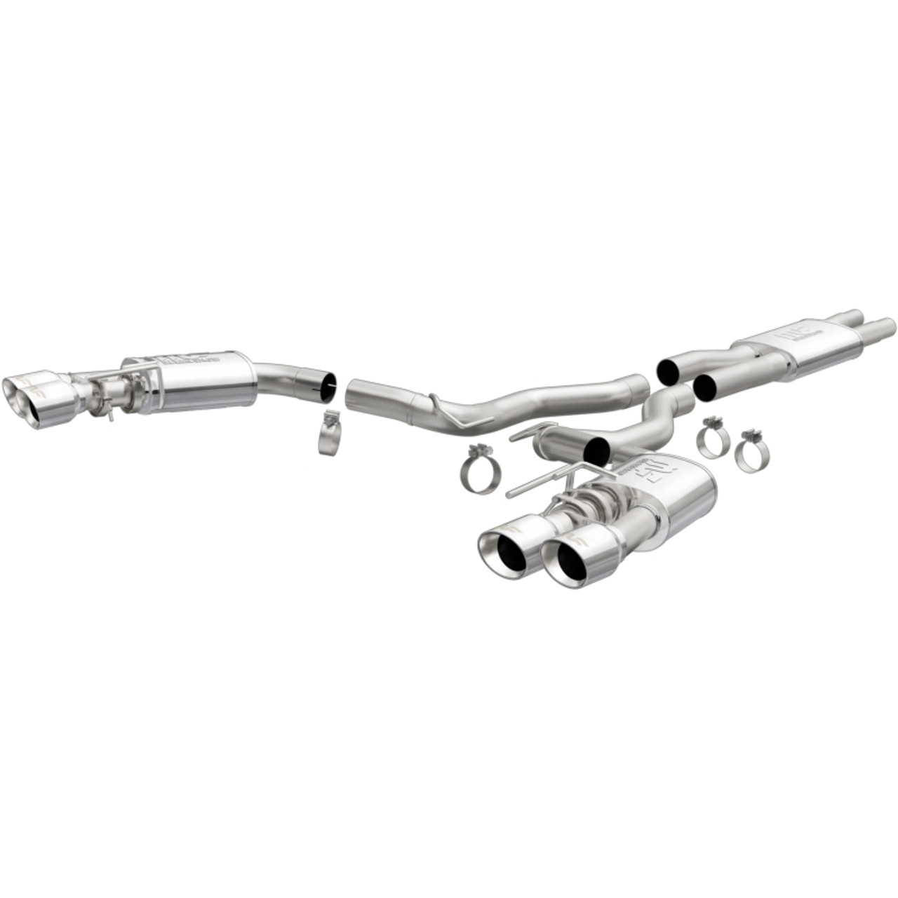 MagnaFlow SYS Cat-Back 2018 Ford Mustang GT 5.0L Street Dual Exit Polished 4in Tips - 19370