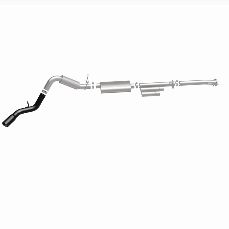 MagnaFlow 11-19 GM 2500/3500 6.0L 4in Single Passenger Side Rear Exit Cat-Back Exhaust w/Black Tips - 19376