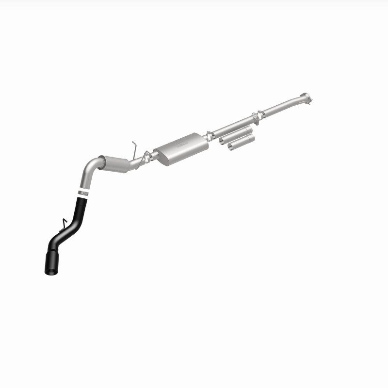 MagnaFlow 11-19 GM 2500/3500 6.0L 4in Single Passenger Side Rear Exit Cat-Back Exhaust w/Black Tips - 19376
