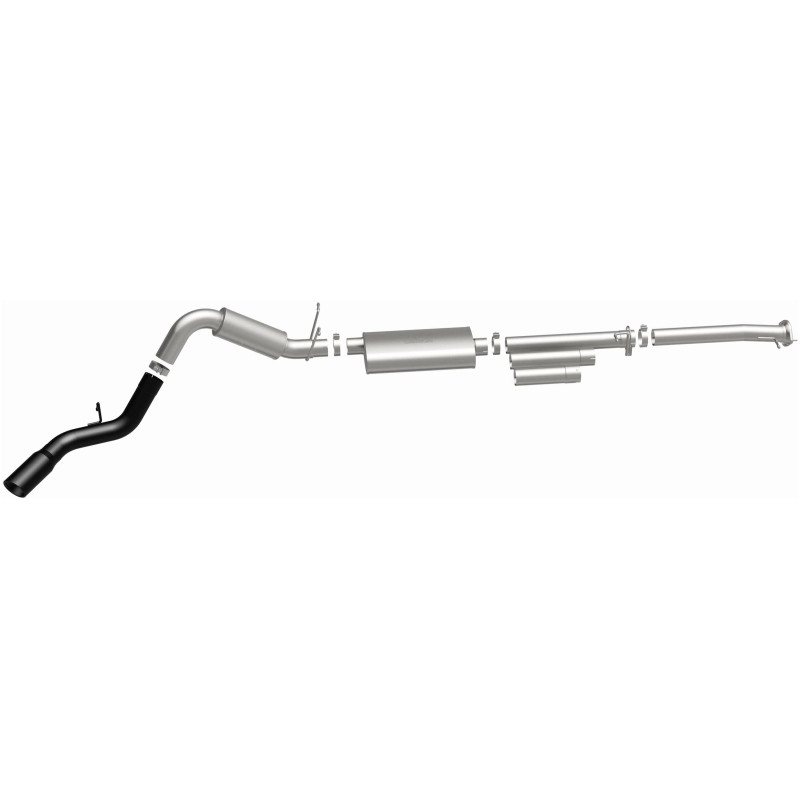 MagnaFlow 11-19 GM 2500/3500 6.0L 4in Single Passenger Side Rear Exit Cat-Back Exhaust w/Black Tips - 19376