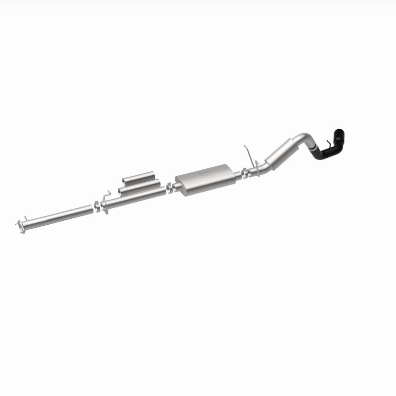 MagnaFlow 11-19 GM 2500/3500 6.0L 4in Single Passenger Side Rear Exit Cat-Back Exhaust w/Black Tips - 19376