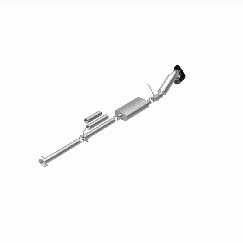 MagnaFlow 11-19 GM 2500/3500 6.0L 4in Single Passenger Side Rear Exit Cat-Back Exhaust w/Black Tips - 19376