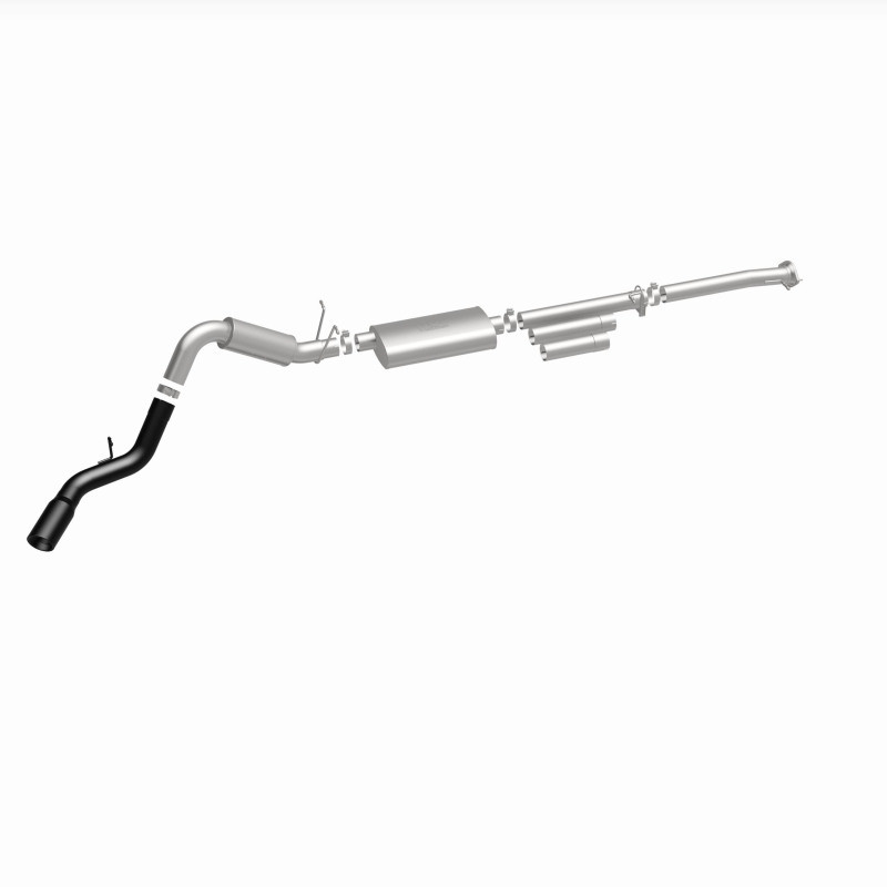 MagnaFlow 11-19 GM 2500/3500 6.0L 4in Single Passenger Side Rear Exit Cat-Back Exhaust w/Black Tips - 19376