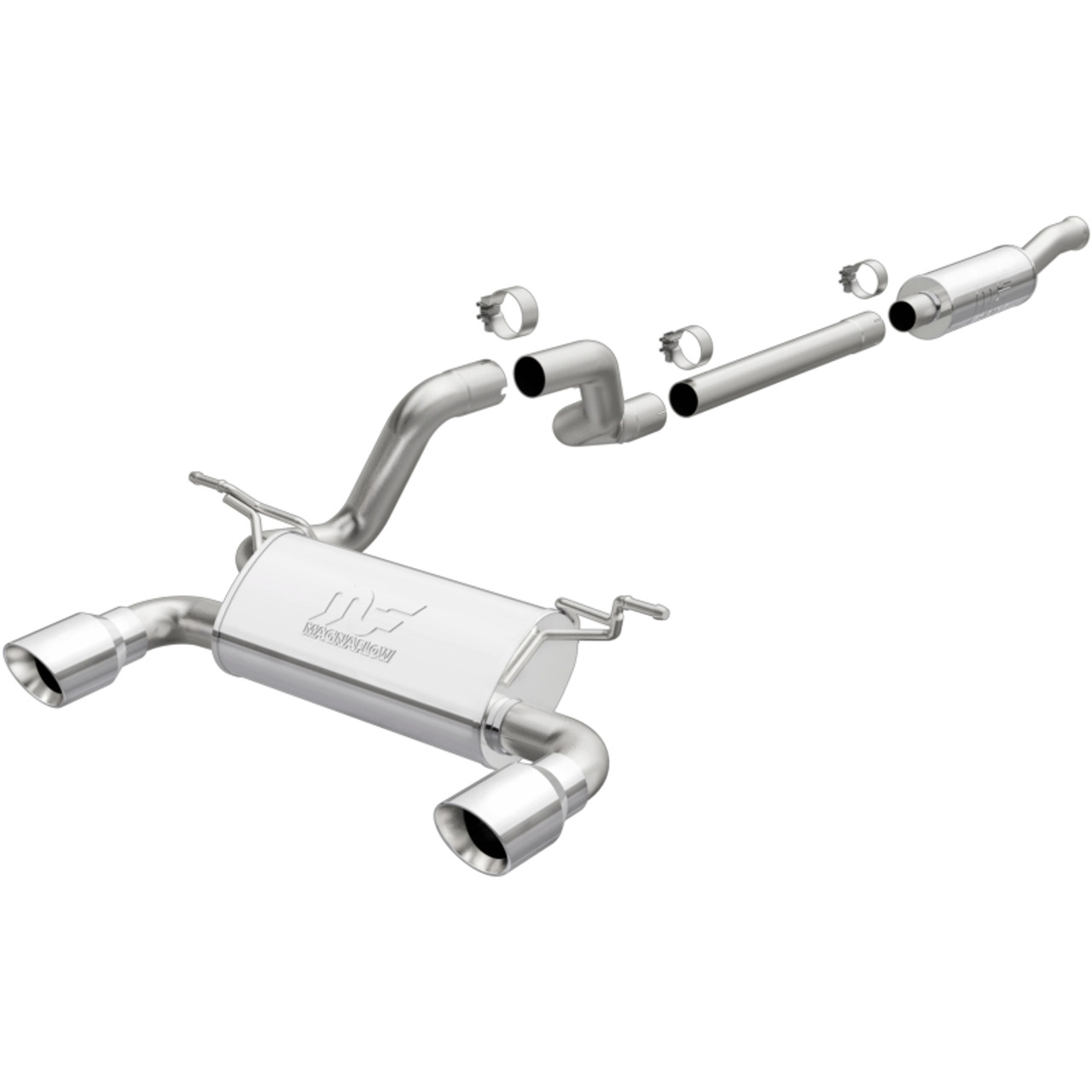 MagnaFlow 2018+ Jeep Wrangler 3.6L 409 SS Dual Split Rear Exit Polished Tips Cat-Back Exhaust - 19416