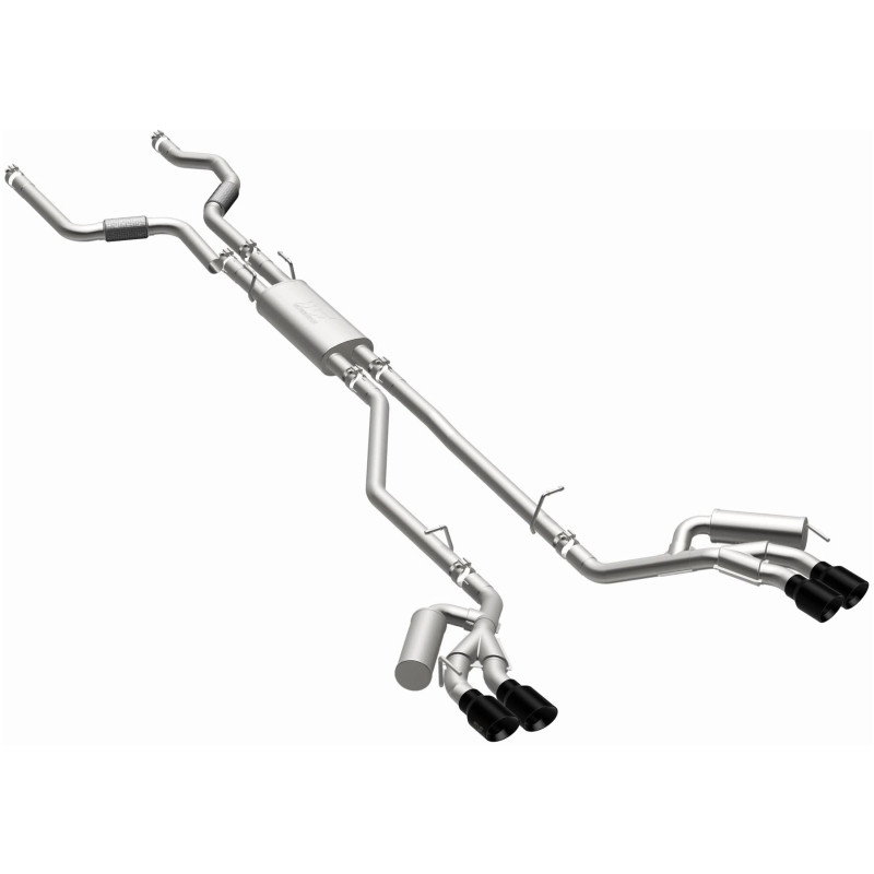 MagnaFlow 20-21 Ford Explorer 3.0L V6 Dual Exit Quad Black Chrome Tip Street Series Cat-Back Exhaust - 19515
