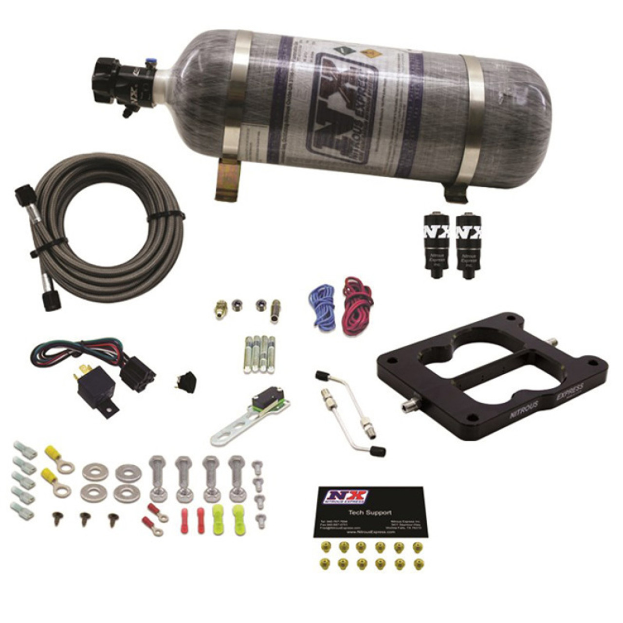Nitrous Express Q-Jet/Holley Spread Bore Hitman Plus Nitrous Kit w/Composite Bottle - 40081-12