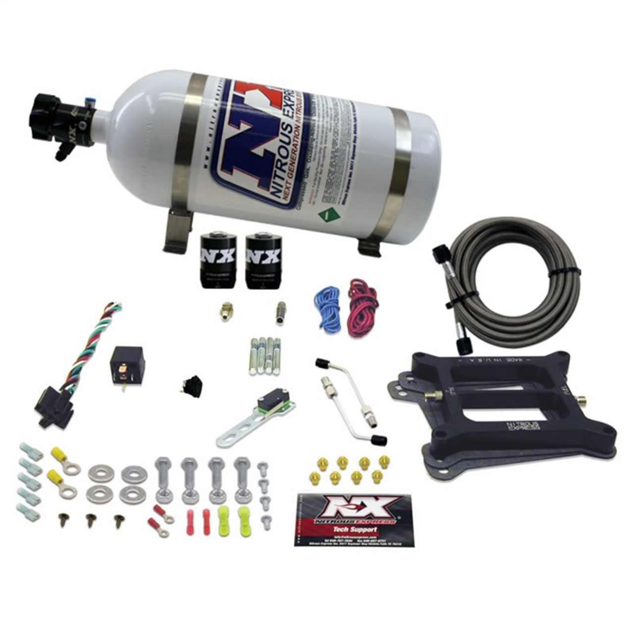 Nitrous Express 4150 4-BBL/Gasoline Nitrous Kit (100-500HP) w/10lb Bottle - 50040-10