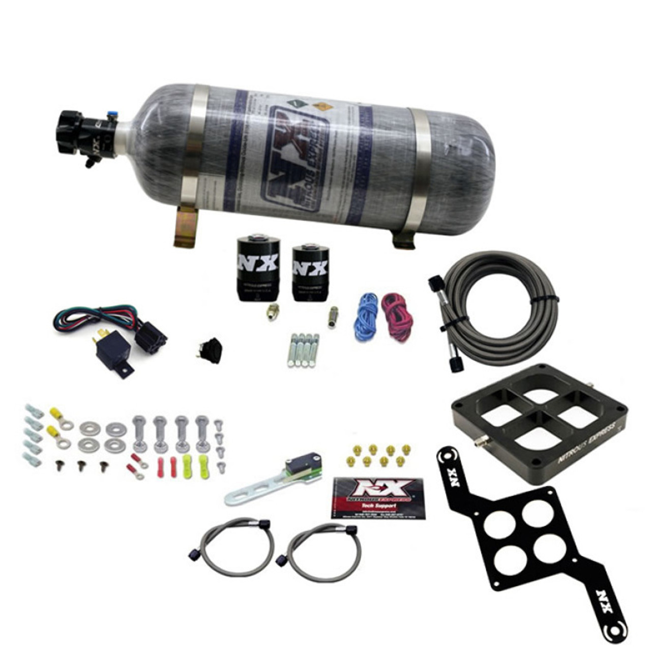 Nitrous Express Dominator Single Entry Crossbar RNC Nitrous Kit (250-750HP) w/Composite Bottle - 63870-12