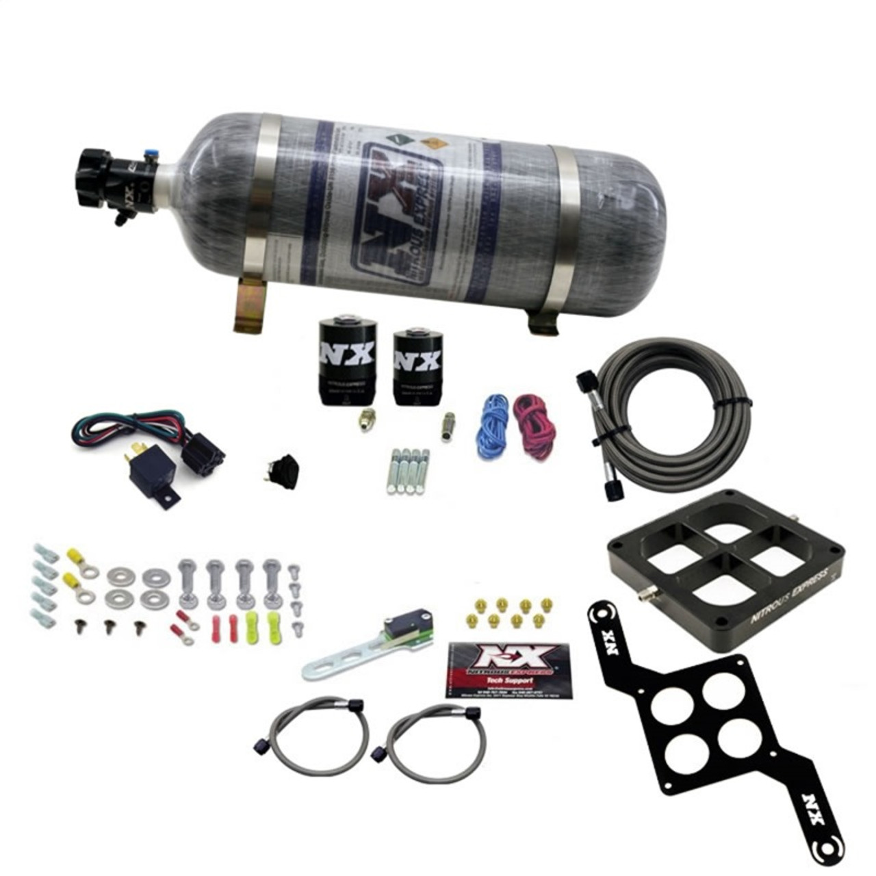 Nitrous Express Dominator Single Entry Crossbar RNC Nitrous Kit (250-750HP) w/Composite Bottle - 63870-12