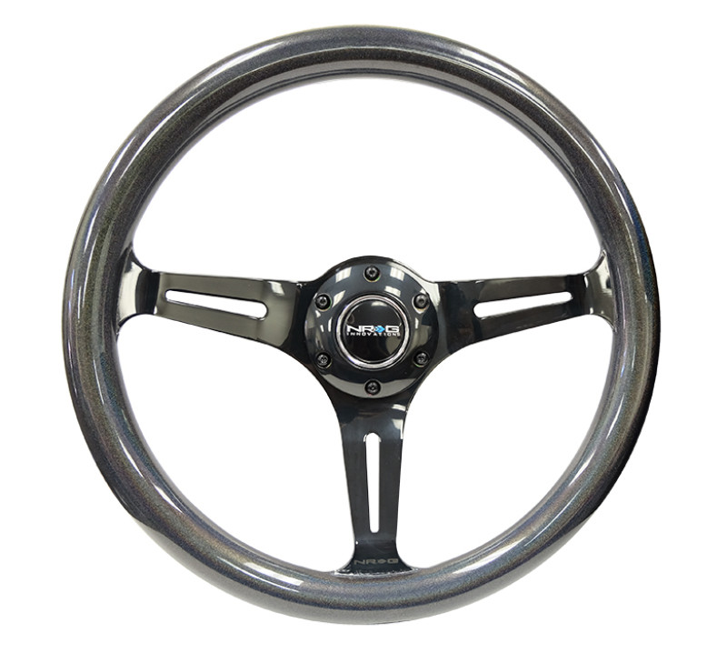 NRG Classic Wood Grain Steering Wheel (350mm) Chameleon/Pearlescent Paint Grip w/Blk 3-Spoke - ST-015BC-CN Photo - Primary