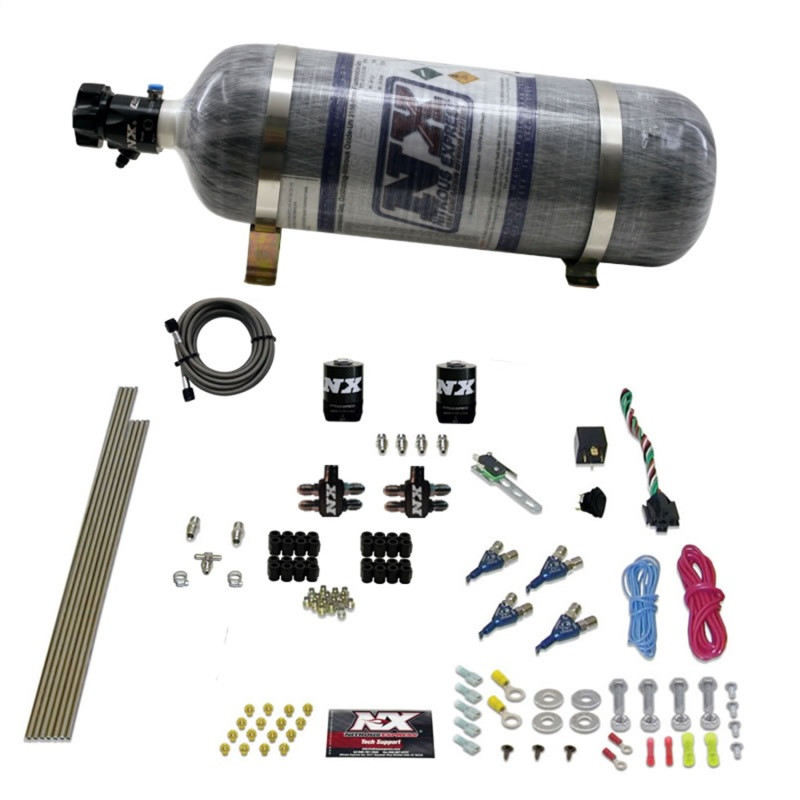 Nitrous Express 4 Cyl Gasoline EFI Nitrous Kit (50-250HP) w/Composite Bottle - 80004EFI-12