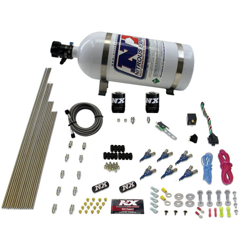 Nitrous Express 6 Cyl Gas Nitrous Kit (150-375HP) w/10lb Bottle - 80006-10