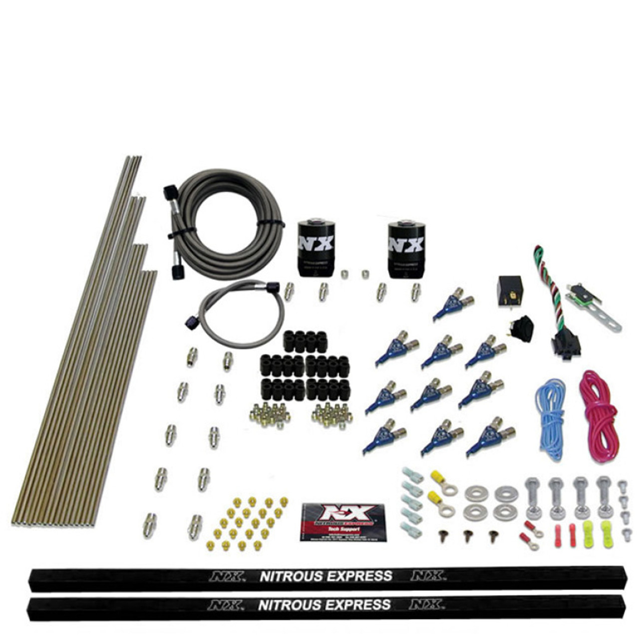 Nitrous Express 10 Cyl Piranha Nozzle Direct Port Nitrous Kit (250-500HP) w/o Bottle - 81000EFI-00