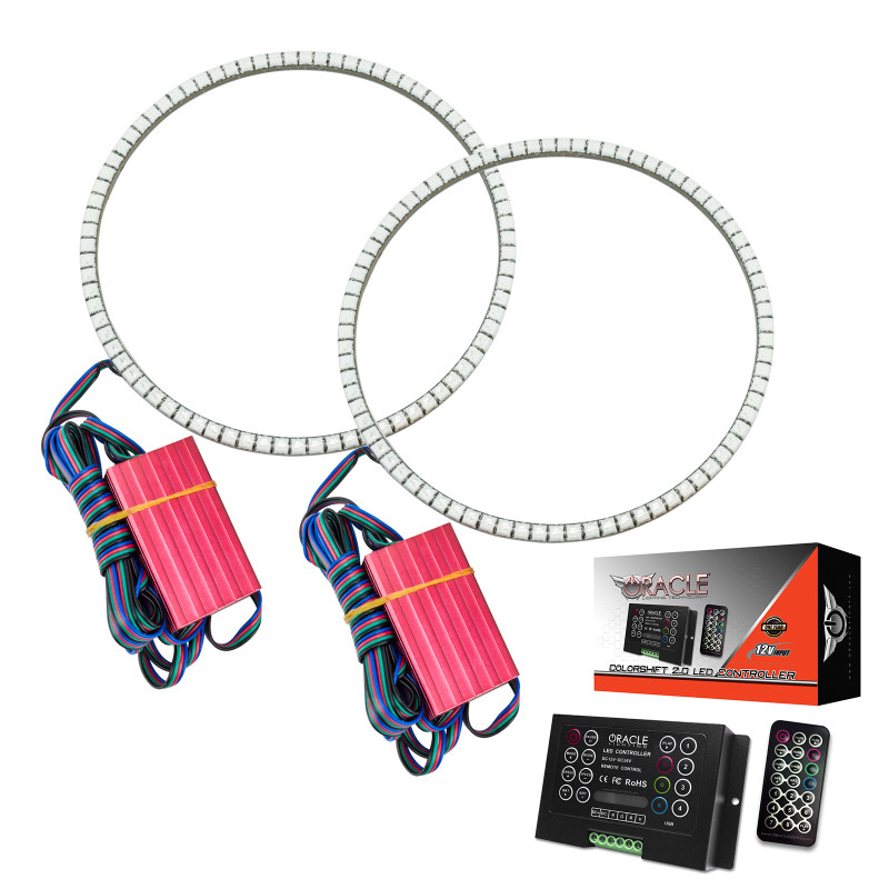 Oracle Jeep Wrangler JL/Gladiator JT LED Surface Mount Headlight Halo Kit ColorSHIFT 2 - 1214-333