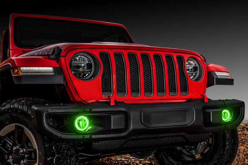 Oracle Jeep Wrangler JL/Gladiator JT LED Surface Mount Fog Light Halo Kit - Green - 1215-004