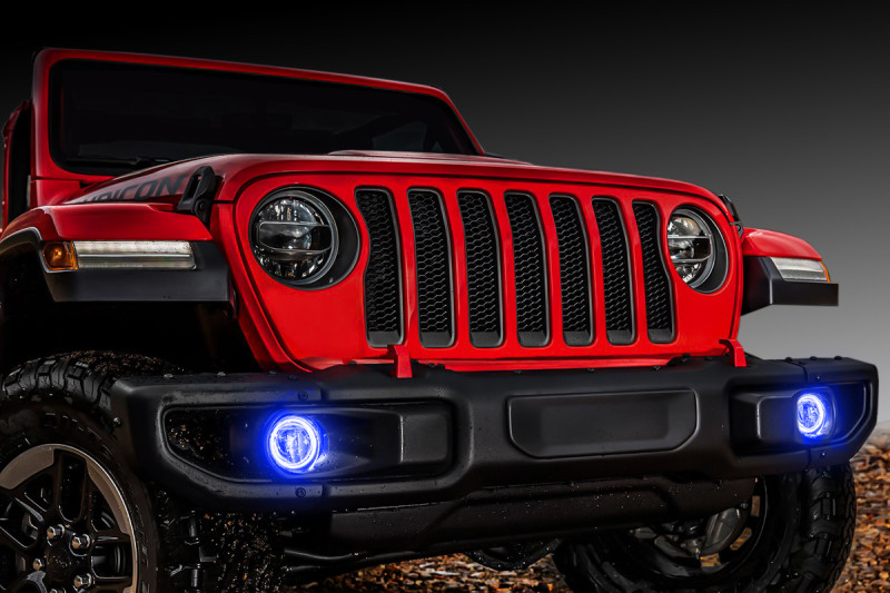 Oracle Jeep Wrangler JL/Gladiator JT LED Surface Mount Fog Light Halo Kit - ColorSHIFT - 1215-333