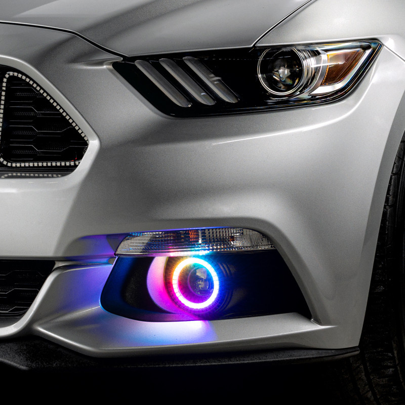 Oracle 15-17 Ford Mustang Dynamic RGB+A Projector Surface Mount Fog Light Halo Kit - - 1235-332