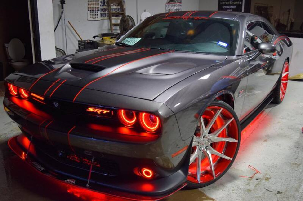 Oracle 15-21 Dodge Challenger Waterproof LED Fog Light Halo Kit - ColorSHIFT - 1236-333
