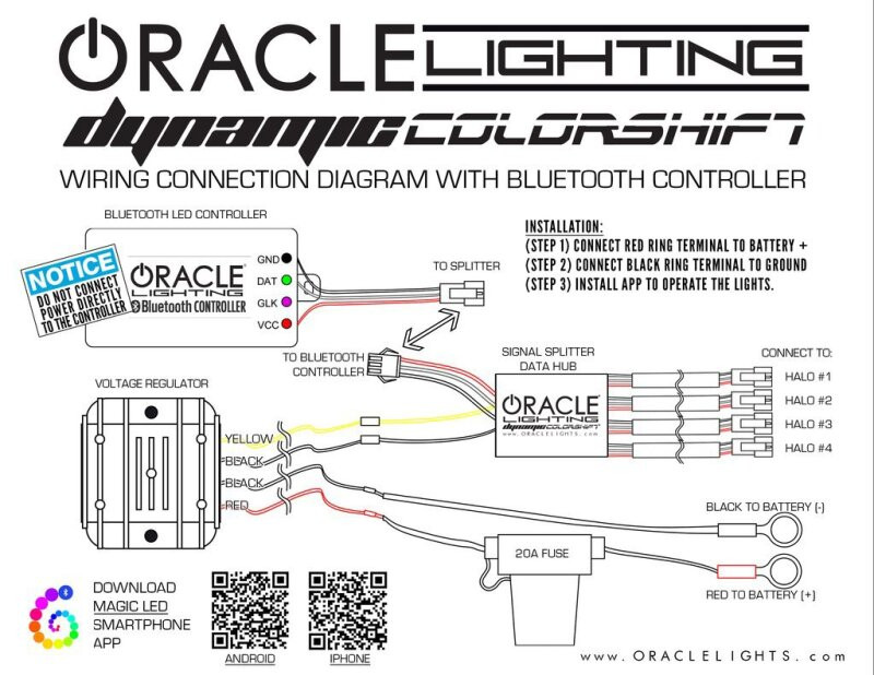 Oracle 08-19 Polaris RZR 570/800/900 Dynamic RGB+W Headlight Halo Kit - - Dynamic - 1273-332