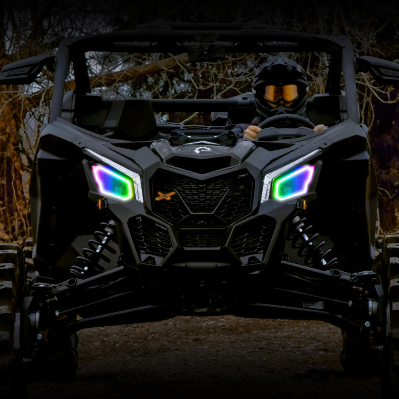 Oracle 17-21 Can-Am Maverick X3 Dynamic RGB+W Headlight Halo Kit - ColorSHIFT - Dynamic - 1275-332