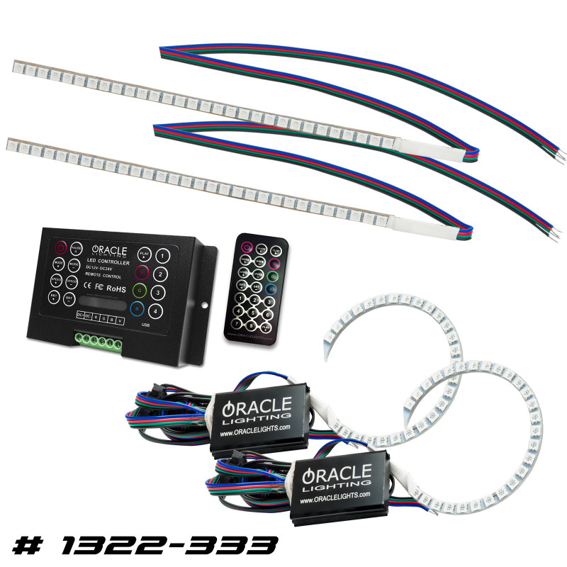 Oracle 15-17 Ford Focus RS/ST DRL Upgrade w/ Halo Kit - ColorSHIFT w/ 2.0 Controller - 1322-333