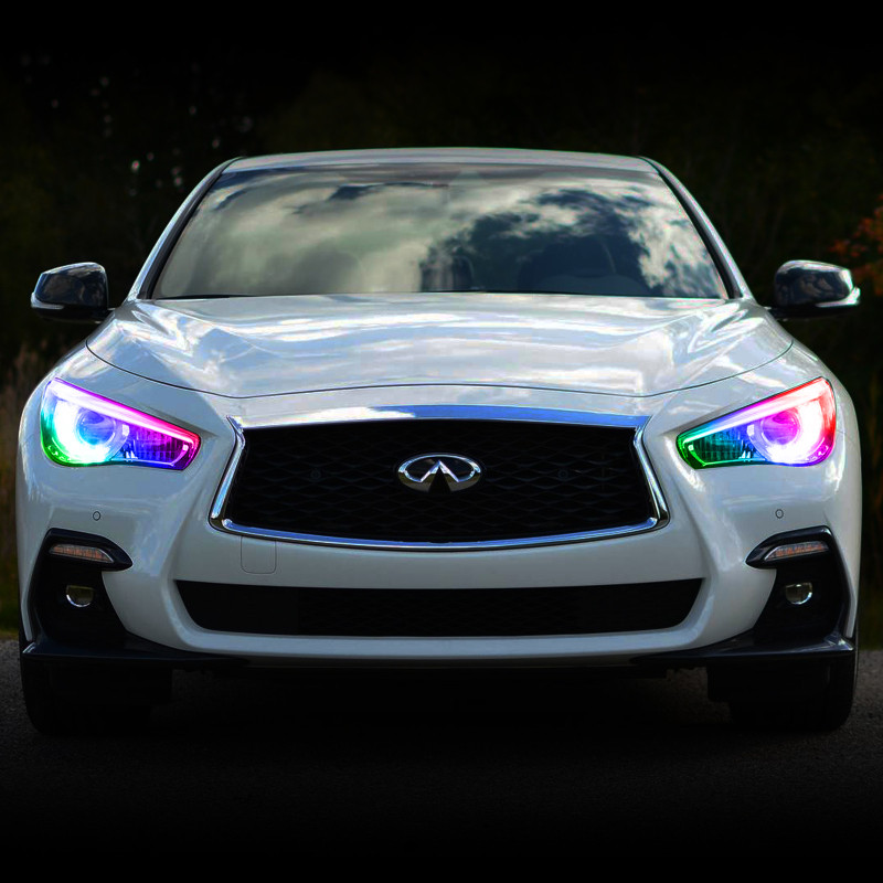 Oracle 14-21 Infiniti Q50 RGB+W Headlight Halo Upgrade Kit - ColorSHIFT 2 - 1404-333
